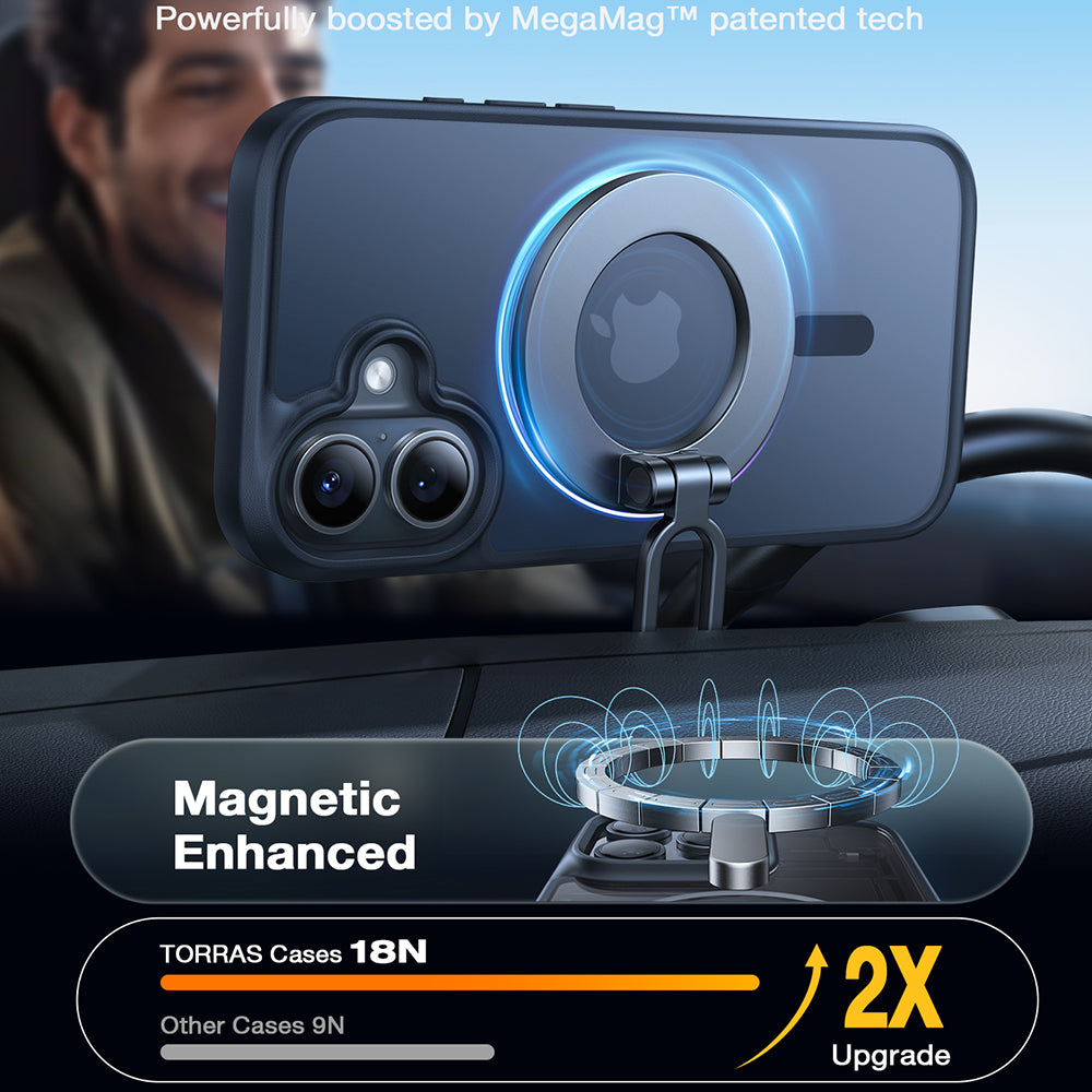 MagSafe Hülle für Apple iPhone 16, Torras, Guardian, Schwarz