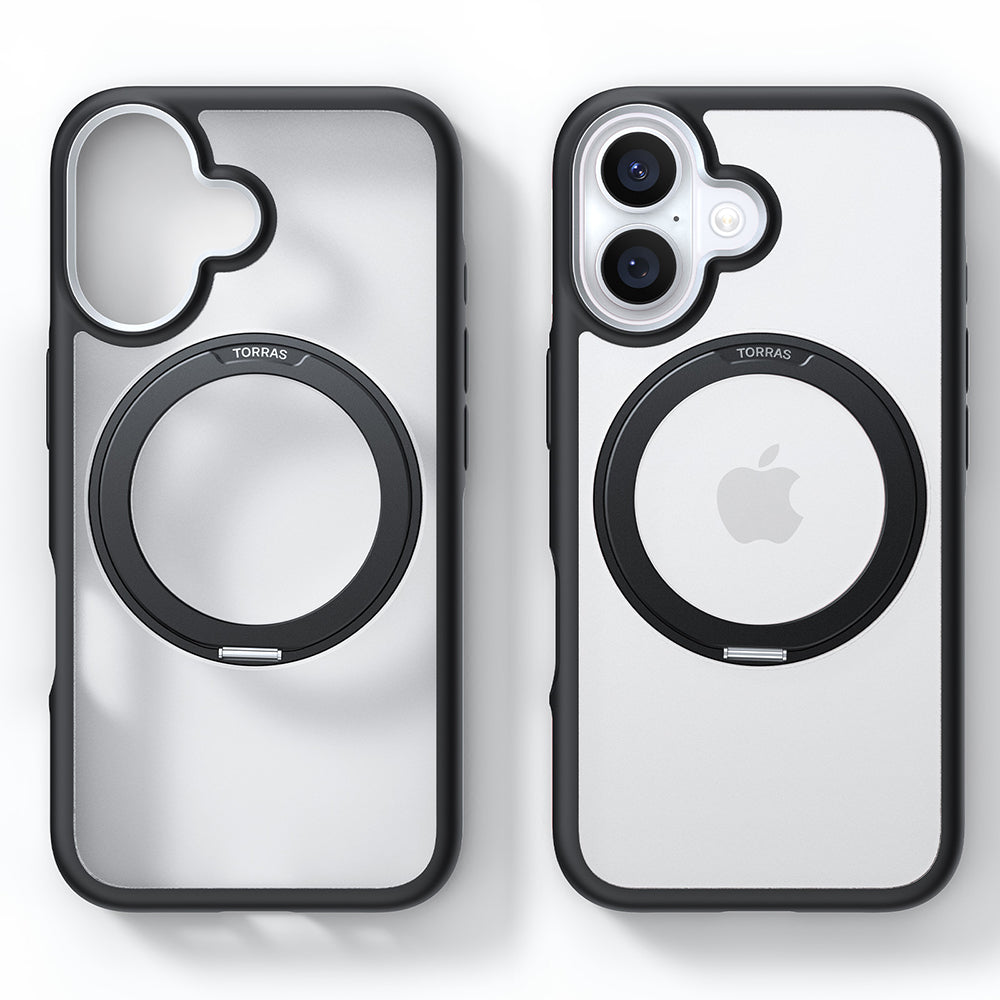 Custodia MagSafe per Apple iPhone 16, Torras, Ostand R Fusion, Nera