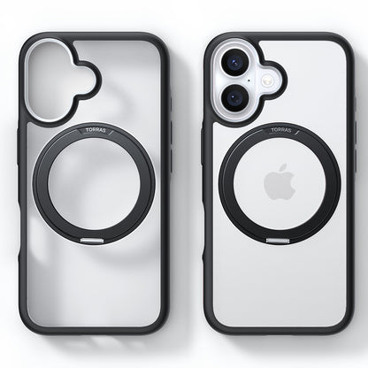 Custodia MagSafe per Apple iPhone 16, Torras, Ostand R Fusion, Nera
