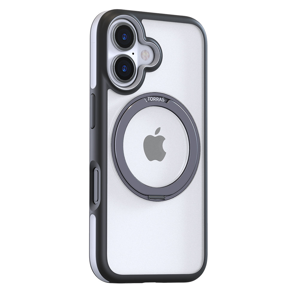 Custodia MagSafe per Apple iPhone 16, Torras, Ostand R Fusion, Nera