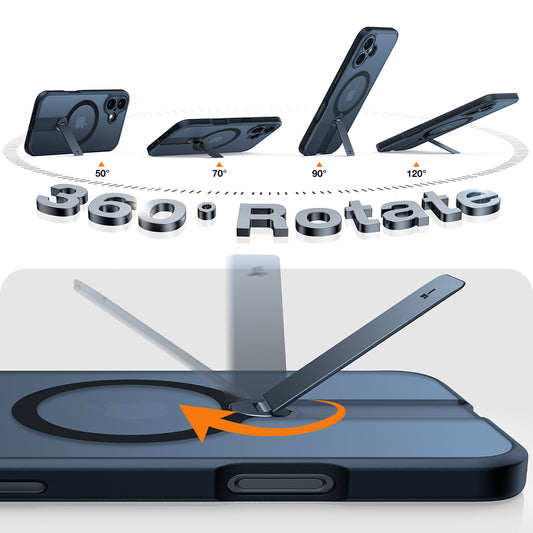 MagSafe Hülle für Apple iPhone 16, Torras, Pstand Spin, Schwarz