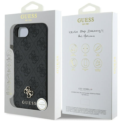 Custodia MagSafe per Apple iPhone 16e, Guess, 4G Classic, Nera
