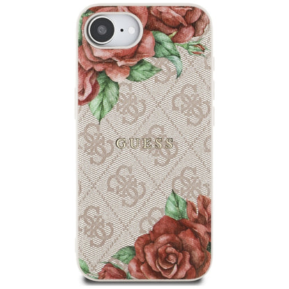 Custodia MagSafe per Apple iPhone 16e, Guess, 4G Flowers Print, Rosa