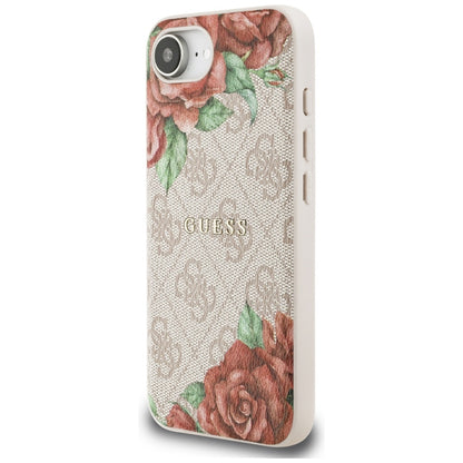 Custodia MagSafe per Apple iPhone 16e, Guess, 4G Flowers Print, Rosa