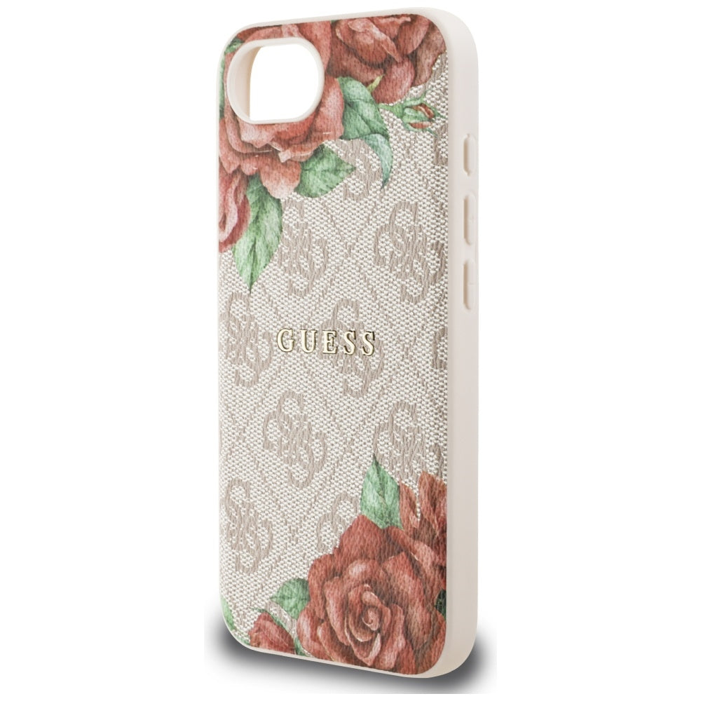 Custodia MagSafe per Apple iPhone 16e, Guess, 4G Flowers Print, Rosa