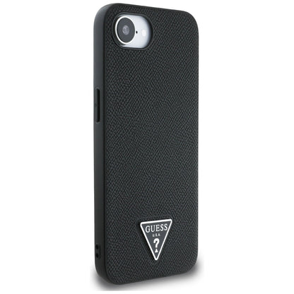 Custodia MagSafe per Apple iPhone 16e, Guess, Logo Triangolo Granulato, Nera