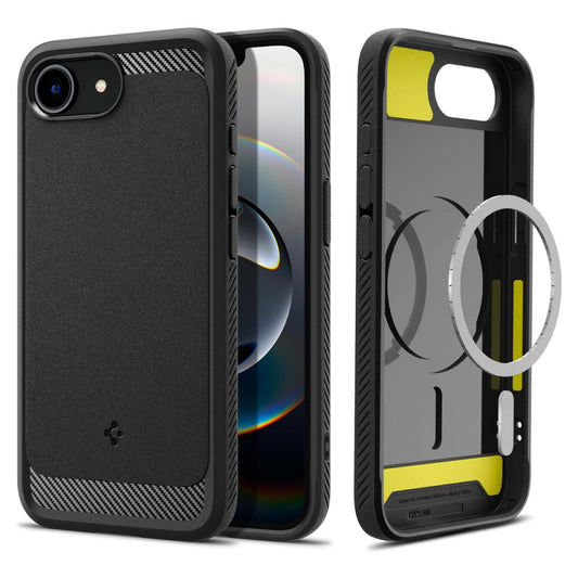 MagSafe Hülle für Apple iPhone 17e / 16e, Spigen, Rugged Armor, Mattschwarz
