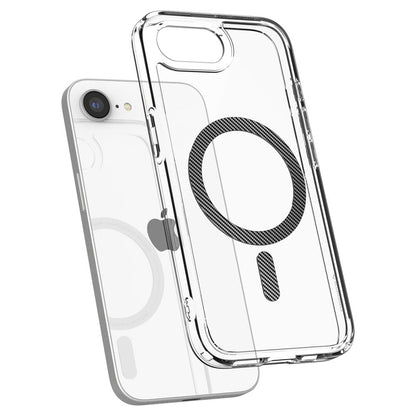 Coque MagSafe pour Apple iPhone 17e / 16e, Spigen, Ultra Hybrid Carbon, Transparente