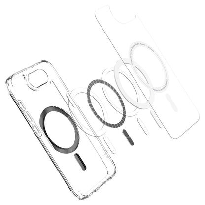 Coque MagSafe pour Apple iPhone 17e / 16e, Spigen, Ultra Hybrid Carbon, Transparente