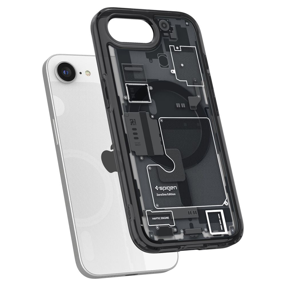 Custodia MagSafe per Apple iPhone 17e / 16e, Spigen, Ultra Hybrid Zero One, Nera