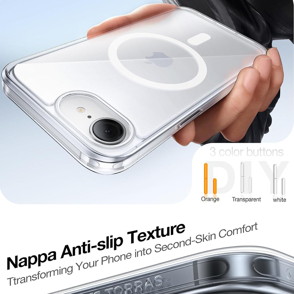 Custodia MagSafe per Apple iPhone 17e / 16e, Torras, Guardian, Trasparente