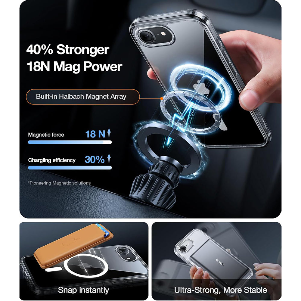 Custodia MagSafe per Apple iPhone 17e / 16e, Torras, Guardian, Trasparente
