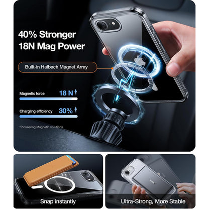 Custodia MagSafe per Apple iPhone 17e / 16e, Torras, Guardian, Trasparente
