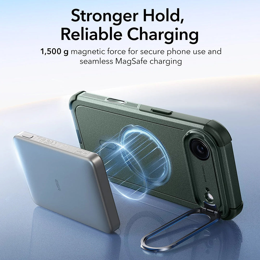 Étui MagSafe pour Apple iPhone 17 Air, ESR, Cyber Armor avec support, Vert