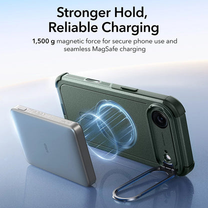 Étui MagSafe pour Apple iPhone 17 Air, ESR, Cyber Armor avec support, Vert