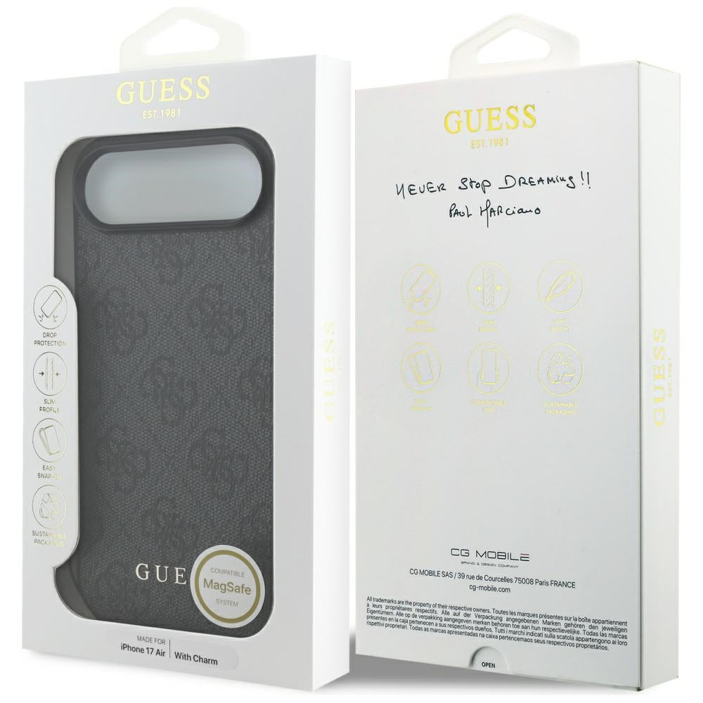 Étui MagSafe pour Apple iPhone 17 Air, Guess, 4G Charm Cradle, Noir