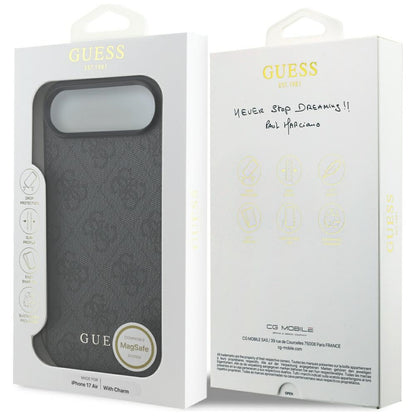 Étui MagSafe pour Apple iPhone 17 Air, Guess, 4G Charm Cradle, Noir