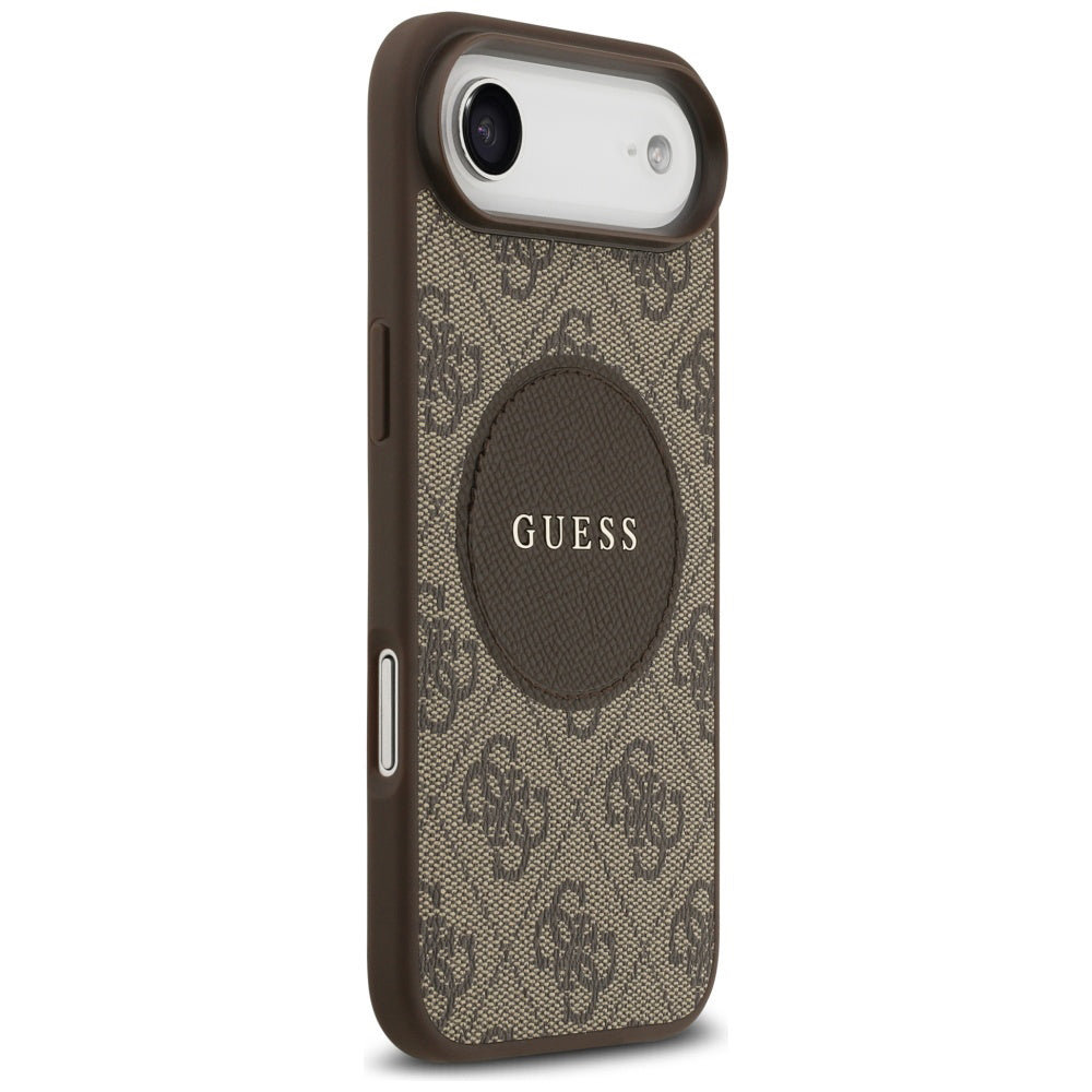 Étui MagSafe pour Apple iPhone 17 Air, Guess, Logo Classique Cercle 4G, Marron