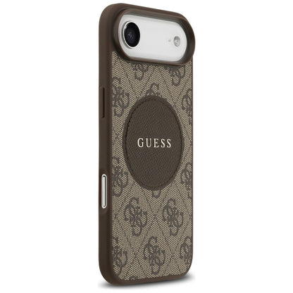 Étui MagSafe pour Apple iPhone 17 Air, Guess, Logo Classique Cercle 4G, Marron