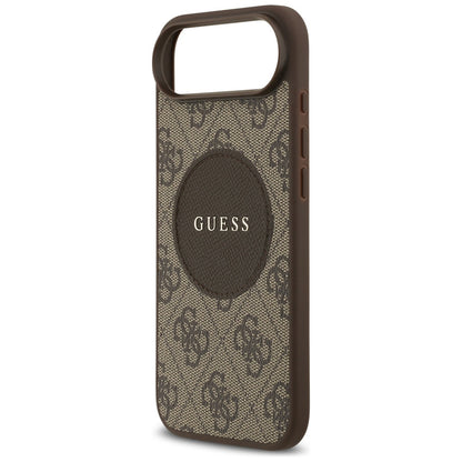 Étui MagSafe pour Apple iPhone 17 Air, Guess, Logo Classique Cercle 4G, Marron