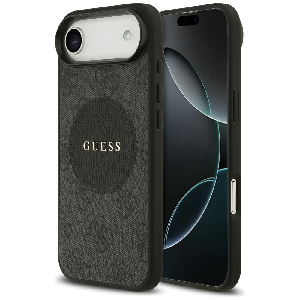 Étui MagSafe pour Apple iPhone 17 Air, Guess, logo classique 4G Circle, Noir