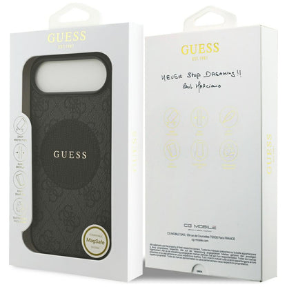 Étui MagSafe pour Apple iPhone 17 Air, Guess, logo classique 4G Circle, Noir
