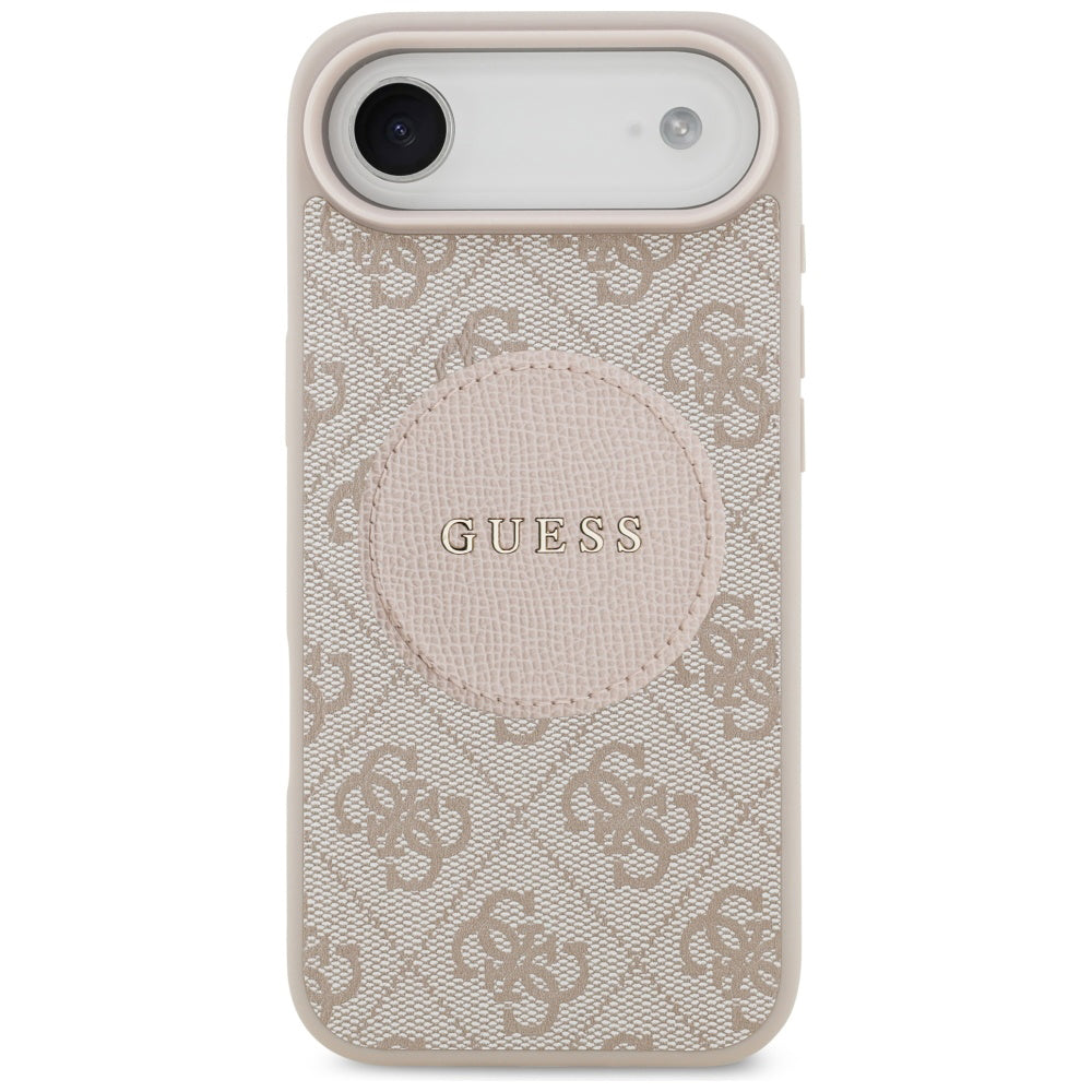 Étui MagSafe pour Apple iPhone 17 Air, Guess, 4G Circle Classic Logo, Rose