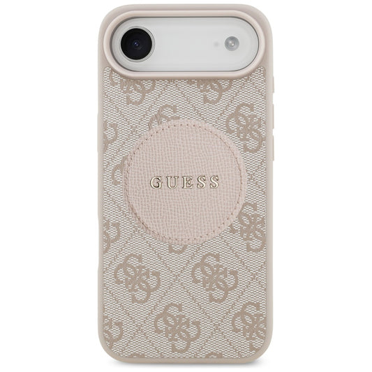 Étui MagSafe pour Apple iPhone 17 Air, Guess, 4G Circle Classic Logo, Rose