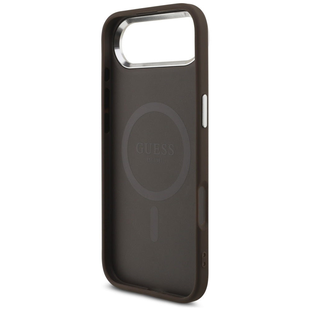 Coque MagSafe pour Apple iPhone 17 Air, Guess, Logo Classique 4G, Marron