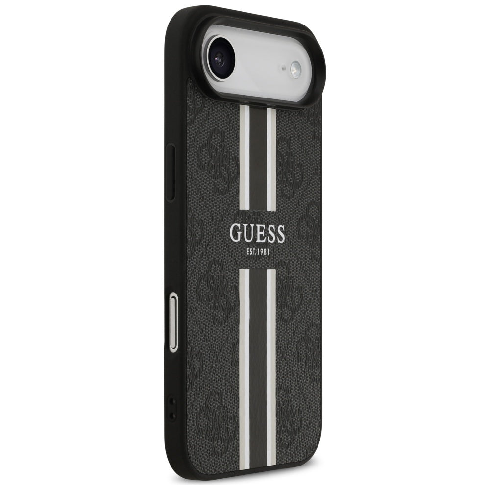Custodia MagSafe per Apple iPhone 17 Air, Guess, 4G Printed Stripes, Nera