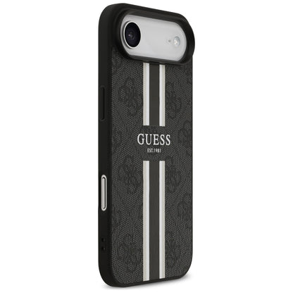 Custodia MagSafe per Apple iPhone 17 Air, Guess, 4G Printed Stripes, Nera