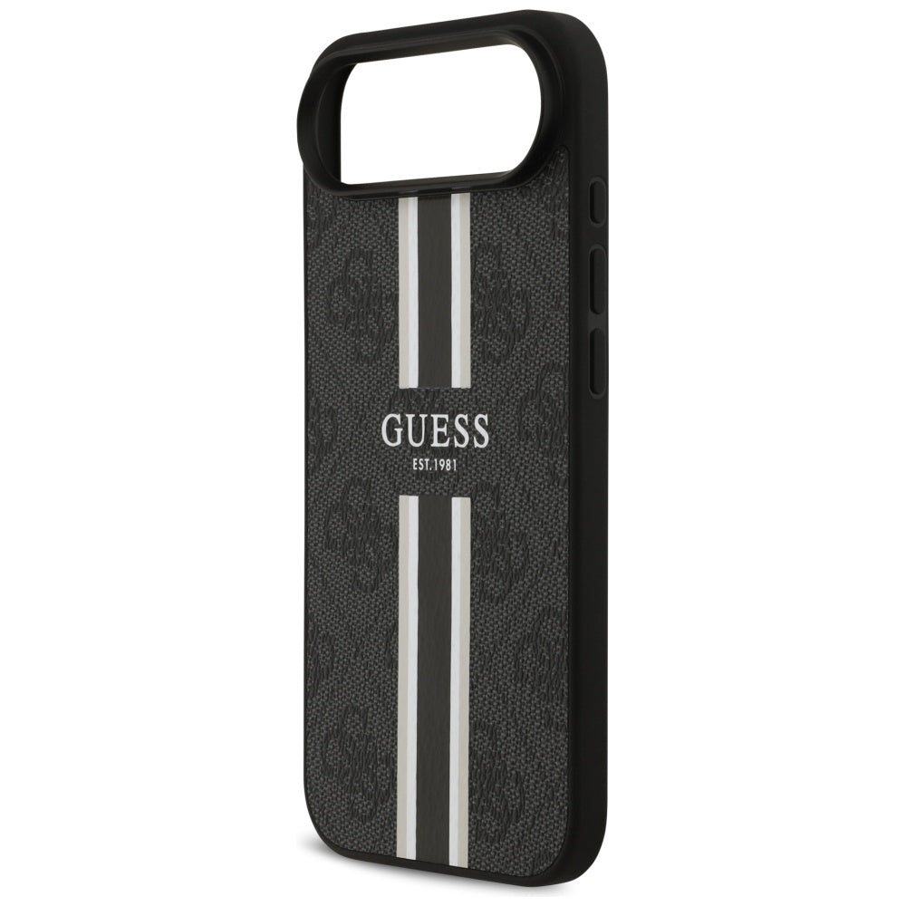 Custodia MagSafe per Apple iPhone 17 Air, Guess, 4G Printed Stripes, Nera