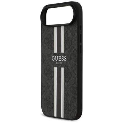 Custodia MagSafe per Apple iPhone 17 Air, Guess, 4G Printed Stripes, Nera
