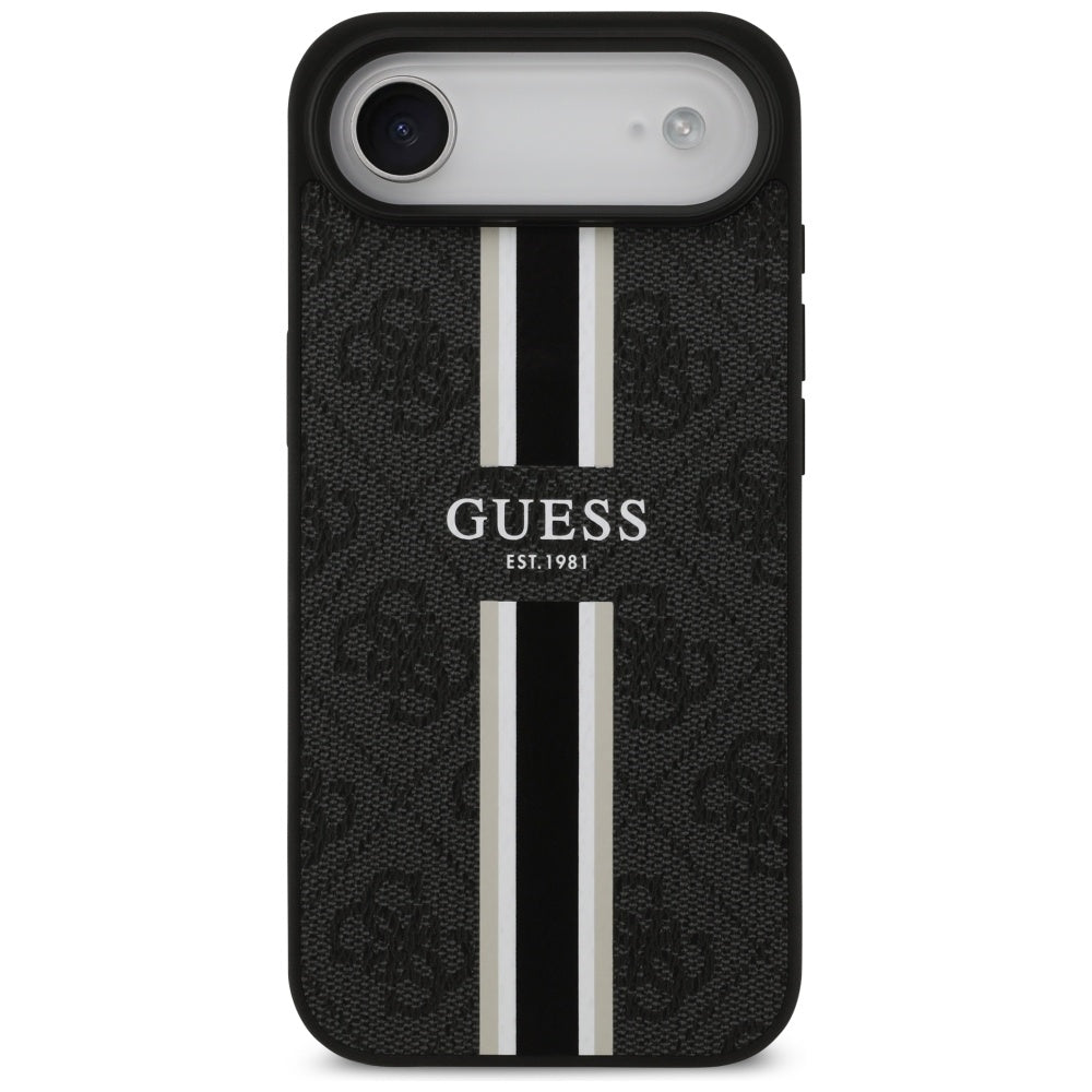 Custodia MagSafe per Apple iPhone 17 Air, Guess, 4G Printed Stripes, Nera