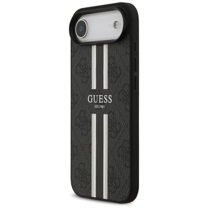 Custodia MagSafe per Apple iPhone 17 Air, Guess, 4G Printed Stripes, Nera
