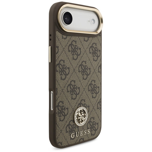 MagSafe Hülle für Apple iPhone 17 Air, Guess, 4G Strass Logo, Braun