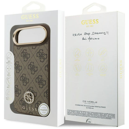 MagSafe Hülle für Apple iPhone 17 Air, Guess, 4G Strass Logo, Braun