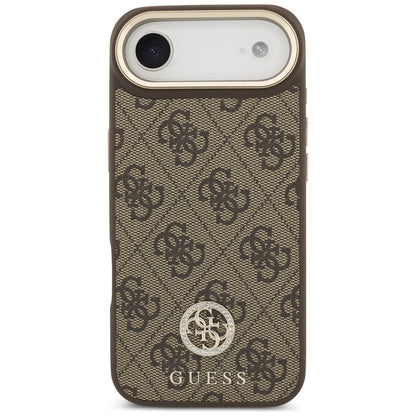 MagSafe Hülle für Apple iPhone 17 Air, Guess, 4G Strass Logo mit großem Riemen, Braun