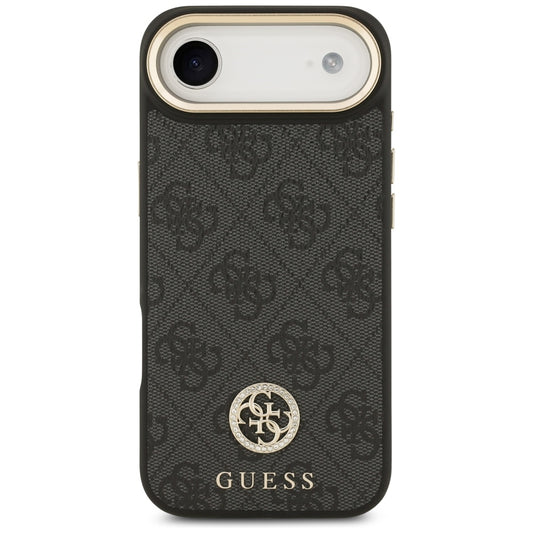 MagSafe Hülle für Apple iPhone 17 Air, Guess, 4G Strass Logo mit großem Band, Schwarz