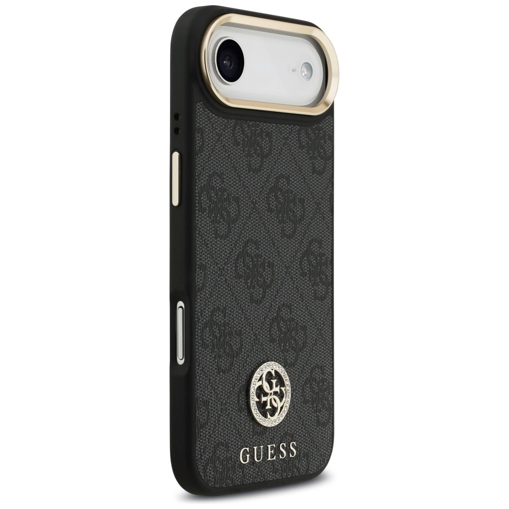 MagSafe Hülle für Apple iPhone 17 Air, Guess, 4G Strass Logo mit großem Band, Schwarz