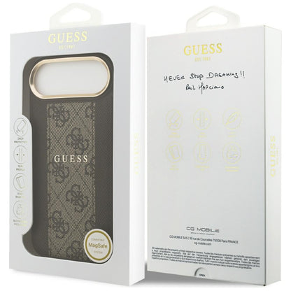 MagSafe Hülle für Apple iPhone 17 Air, Guess, 4G Stripe, Braun
