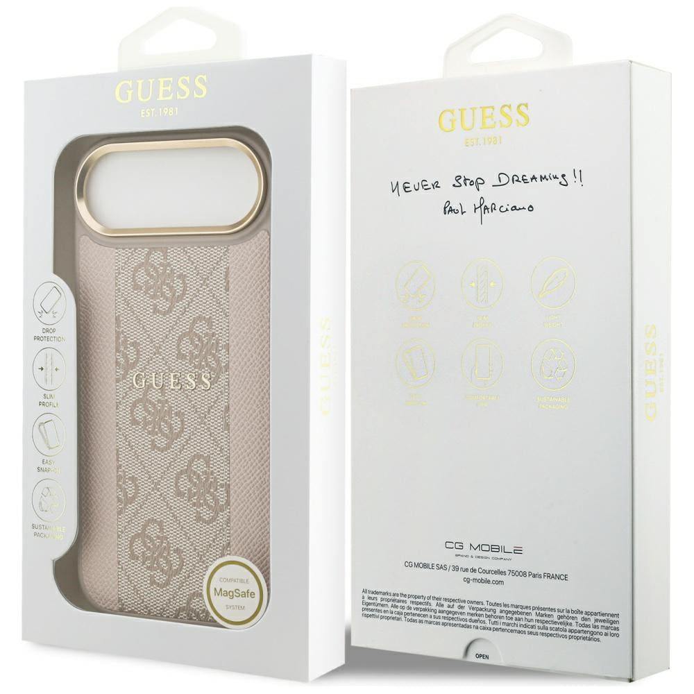 MagSafe Hülle für Apple iPhone 17 Air, Guess, 4G Stripe, Rosa
