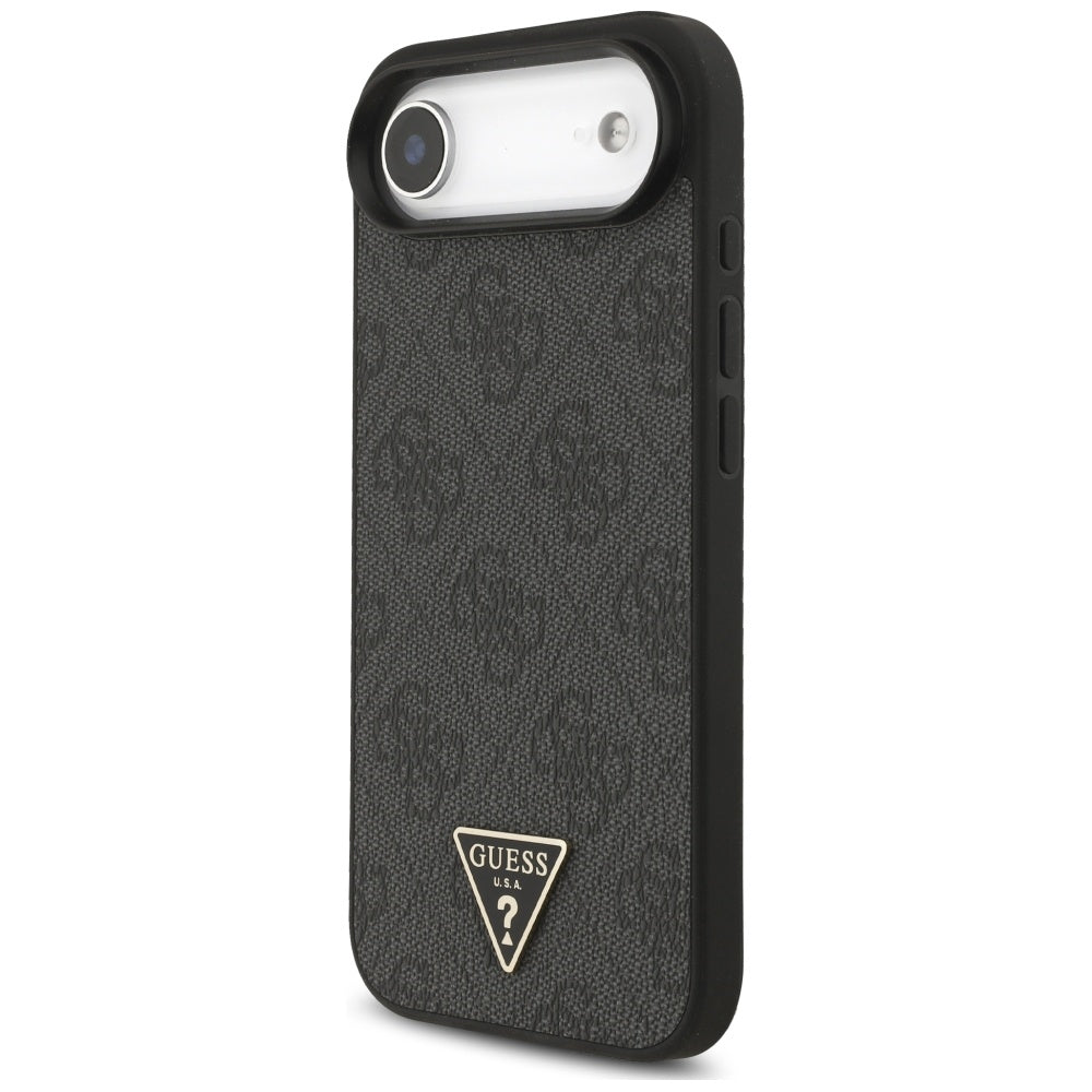 MagSafe Case for Apple iPhone 17 Air, Guess, 4G Triangle Logo with Cord Strap, Black