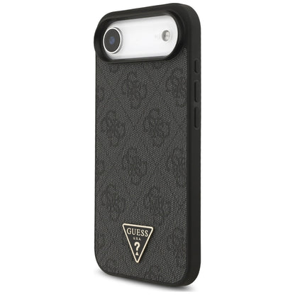 MagSafe Case for Apple iPhone 17 Air, Guess, 4G Triangle Logo with Cord Strap, Black