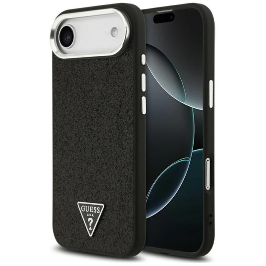 Custodia MagSafe per Apple iPhone 17 Air, Guess, Logo Triangolo Glitter, Nera