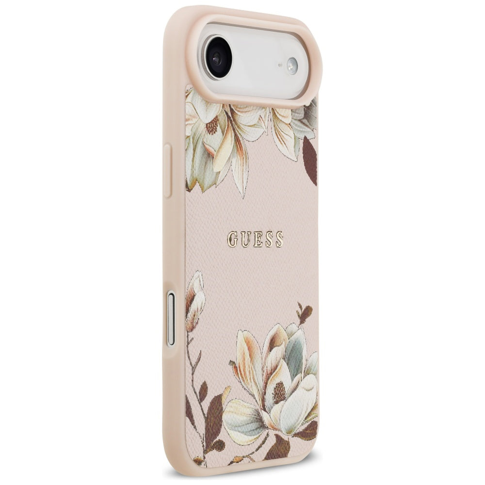 MagSafe Hülle für Apple iPhone 17 Air, Guess, Grained Flowers, Rosa