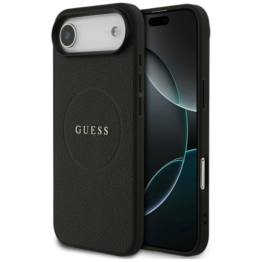 Custodia MagSafe per Apple iPhone 17 Air, Guess, Grained Gold Ring, Nera
