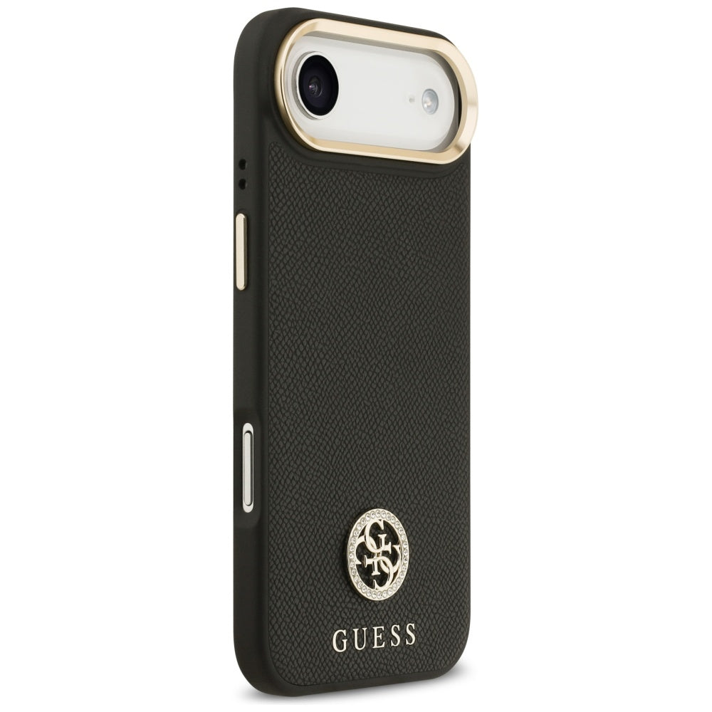 MagSafe Hülle für Apple iPhone 17 Air, Guess, Grained Strass Logo, Schwarz