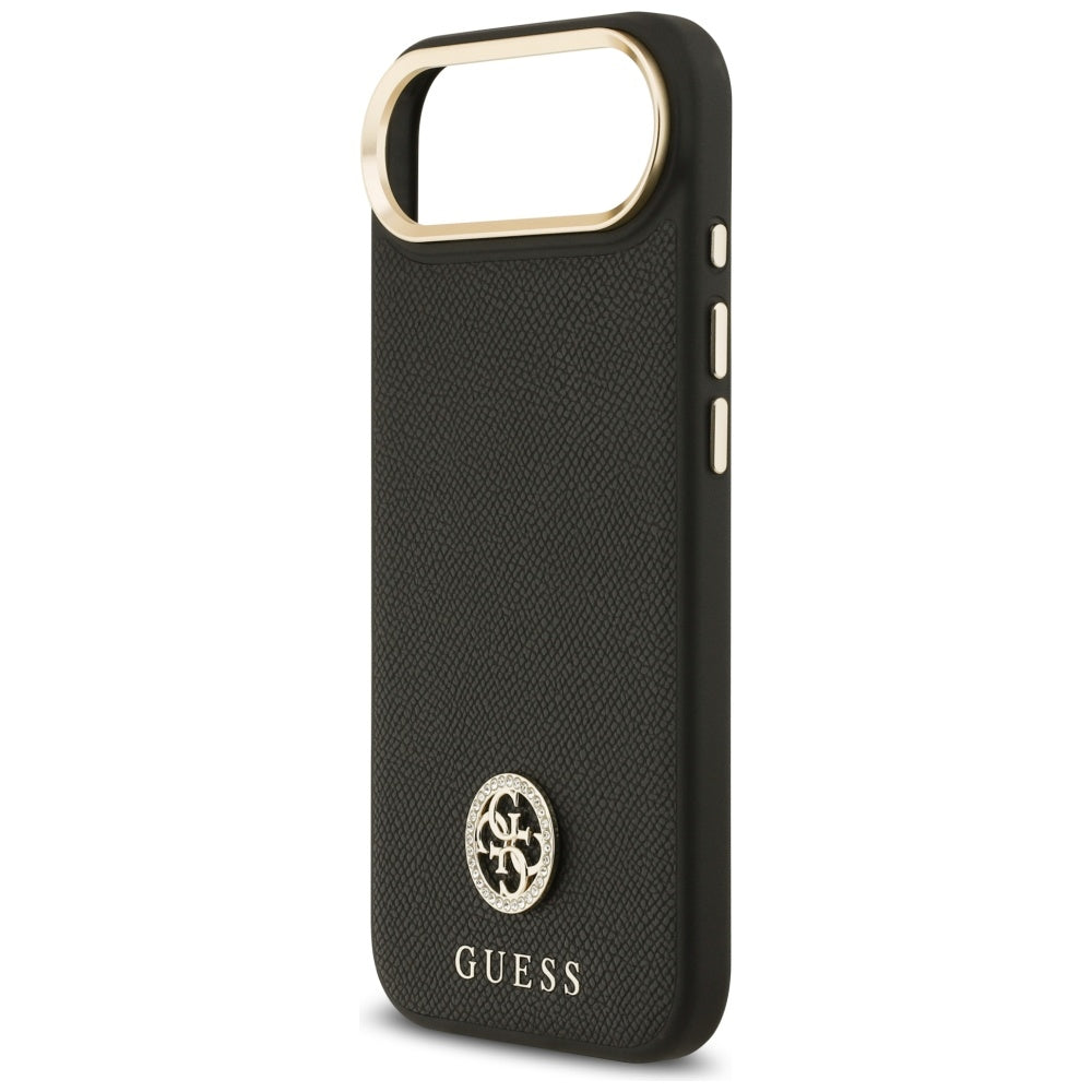 MagSafe Hülle für Apple iPhone 17 Air, Guess, Grained Strass Logo, Schwarz