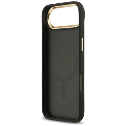 MagSafe Hülle für Apple iPhone 17 Air, Guess, Grained Strass Logo, Schwarz